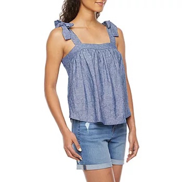 A.n.a (A New Approach) Womens Straight Neck Camisole Tank Top Tie Shoulder L - Picture 4 of 10